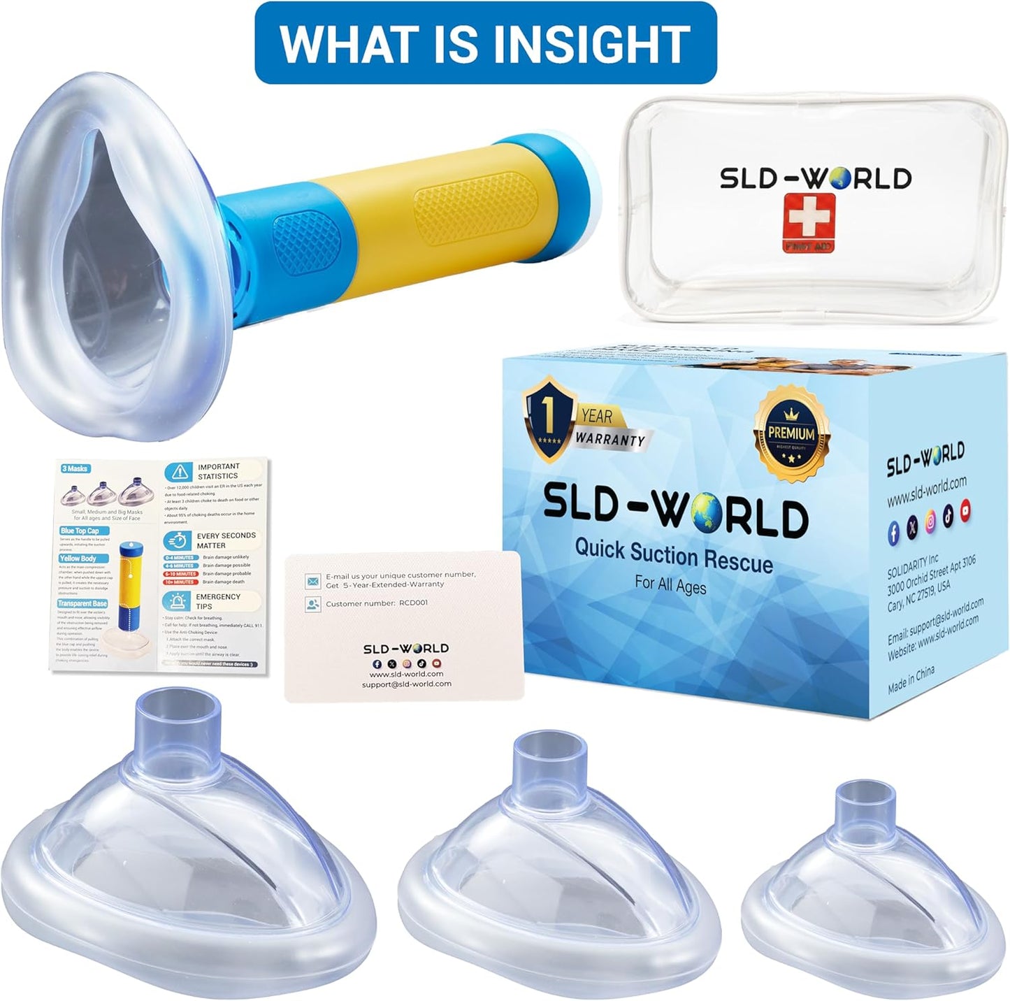 Portable Airway Suction Device, Clearing Upper Airway for Adults and Children | Essential for Home, Travel, Schools, and Caregivers. | Yellow